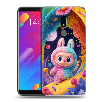Пластиковый чехол на Meizu M8 Lite с принтом Labubu Лабубу