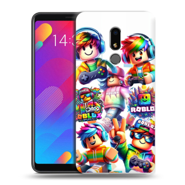Пластиковый чехол на Meizu M8 Lite с принтом Roblox Роблокс