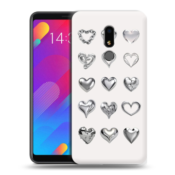 Пластиковый чехол на Meizu M8 Lite с принтом Y2K сердечки