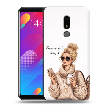 Пластиковый чехол на Meizu M8 Lite с принтом женский