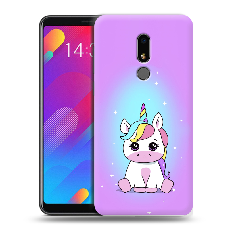 Пластиковый чехол на Meizu M8 Lite с принтом Единорог Пластиковый чехол на Meizu M8 Lite с принтом Единорог