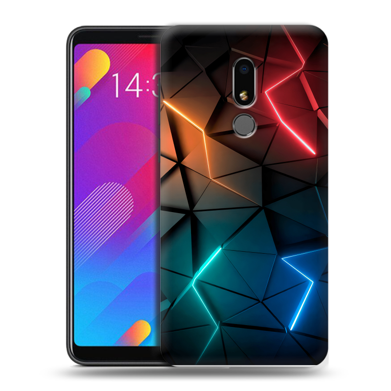 Пластиковый чехол на Meizu M8 Lite с принтом Абстракция неон Пластиковый чехол на Meizu M8 Lite с принтом Абстракция неон