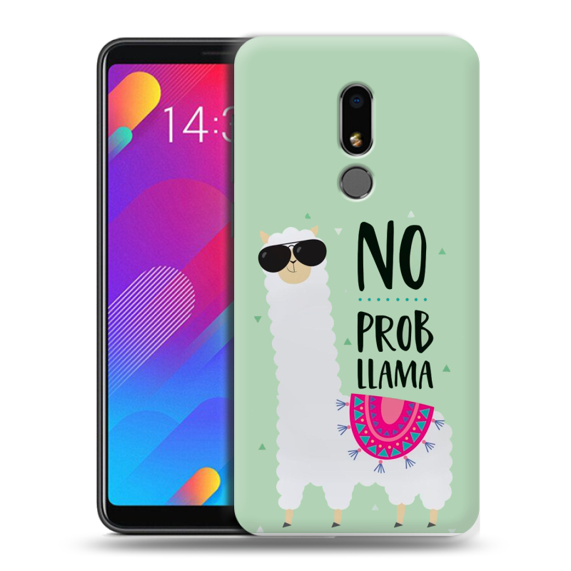 Пластиковый чехол на Meizu M8 Lite с принтом Лама Пластиковый чехол на Meizu M8 Lite с принтом Лама