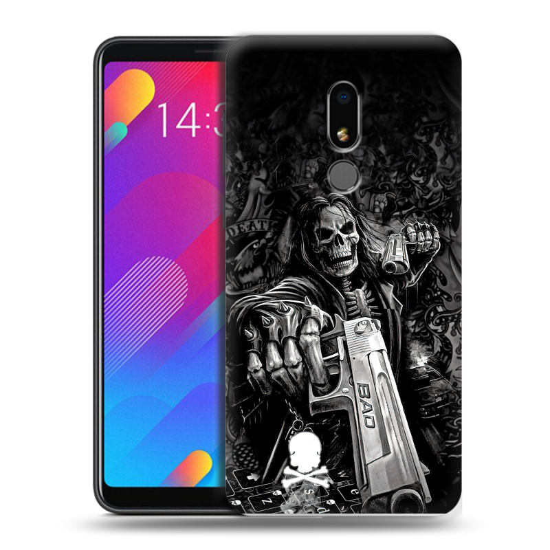 Пластиковый чехол на Meizu M8 Lite с принтом Скелет Пластиковый чехол на Meizu M8 Lite с принтом Скелет