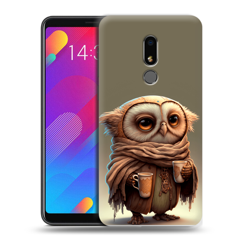 Пластиковый чехол на Meizu M8 Lite с принтом Сова Пластиковый чехол на Meizu M8 Lite с принтом Сова