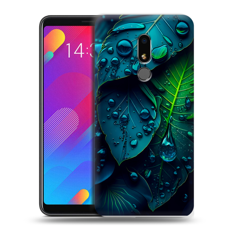 Пластиковый чехол на Meizu M8 Lite с принтом Листья Пластиковый чехол на Meizu M8 Lite с принтом Листья