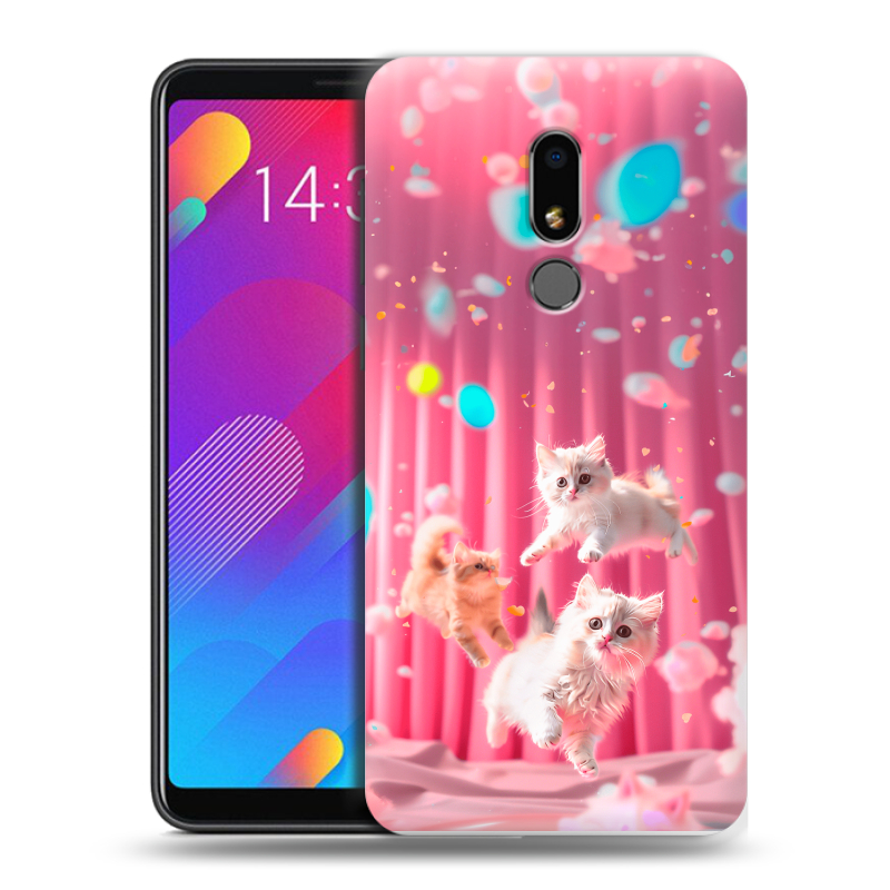 Пластиковый чехол на Meizu M8 Lite с принтом милые котики Пластиковый чехол на Meizu M8 Lite с принтом милые котики