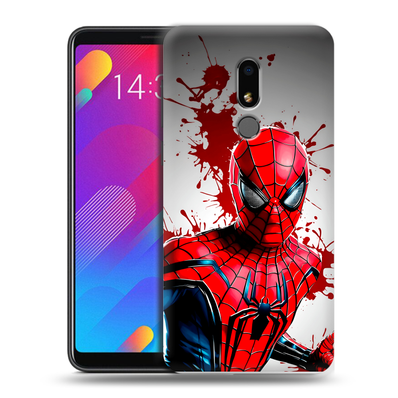 Пластиковый чехол на Meizu M8 Lite с принтом Spiderman Человек паук Пластиковый чехол на Meizu M8 Lite с принтом Spiderman Человек паук