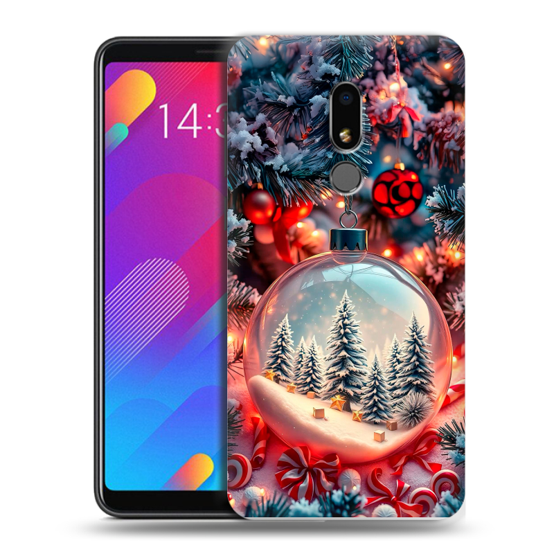 Пластиковый чехол на Meizu M8 Lite с принтом Новый год Пластиковый чехол на Meizu M8 Lite с принтом Новый год