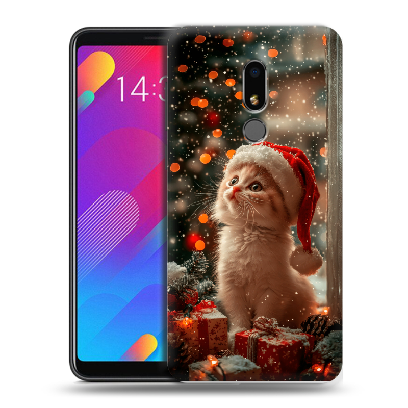 Пластиковый чехол на Meizu M8 Lite с принтом Новый год Пластиковый чехол на Meizu M8 Lite с принтом Новый год