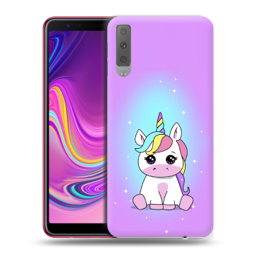 Силиконовый противоударный чехол на Samsung Galaxy A7 (2018) с принтом Единорог
