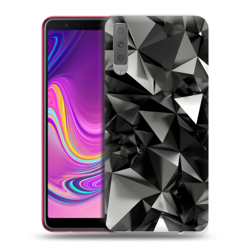 Силиконовый противоударный чехол на Samsung Galaxy A7 (2018) с принтом Черные кристаллы