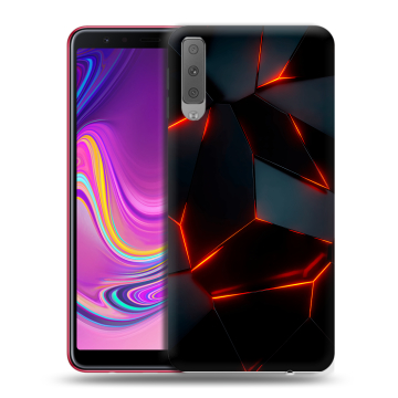 Силиконовый противоударный чехол на Samsung Galaxy A7 (2018) с принтом Яркие абстракции