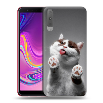 Силиконовый противоударный чехол на Samsung Galaxy A7 (2018) с принтом Коты