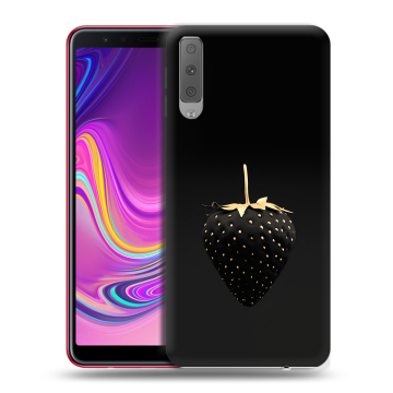 Силиконовый противоударный чехол на Samsung Galaxy A7 (2018) с принтом Черная клубника