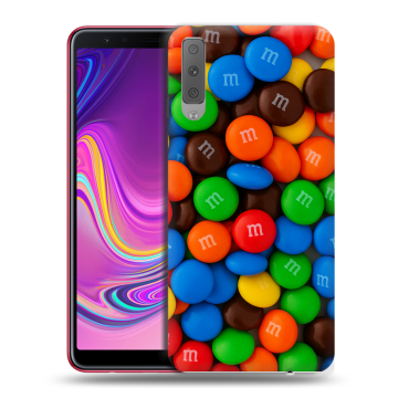 Силиконовый противоударный чехол на Samsung Galaxy A7 (2018) с принтом Конфеты