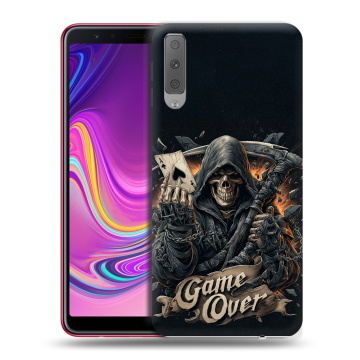 Силиконовый противоударный чехол на Samsung Galaxy A7 (2018) с принтом Скелет карты