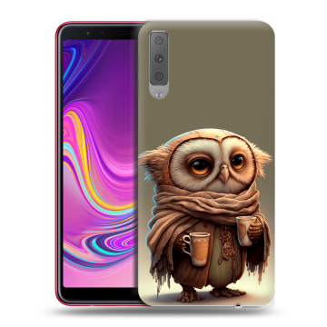 Силиконовый противоударный чехол на Samsung Galaxy A7 (2018) с принтом Сова