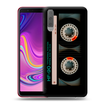 Силиконовый противоударный чехол на Samsung Galaxy A7 (2018) с принтом Кассета Силиконовый противоударный чехол на Samsung Galaxy A7 (2018) с принтом Кассета