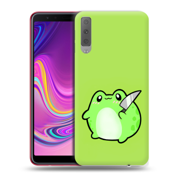 Силиконовый противоударный чехол на Samsung Galaxy A7 (2018) с принтом Лягушенок Силиконовый противоударный чехол на Samsung Galaxy A7 (2018) с принтом Лягушенок