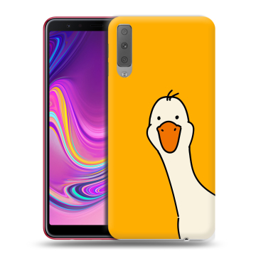 Силиконовый противоударный чехол на Samsung Galaxy A7 (2018) с принтом Утка Силиконовый противоударный чехол на Samsung Galaxy A7 (2018) с принтом Утка