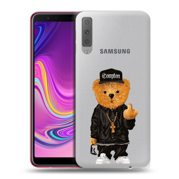 Силиконовый противоударный чехол на Samsung Galaxy A7 (2018) с принтом Мишка Силиконовый противоударный чехол на Samsung Galaxy A7 (2018) с принтом Мишка