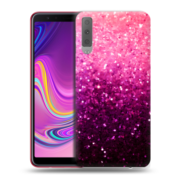 Силиконовый противоударный чехол на Samsung Galaxy A7 (2018) с принтом Блестки Силиконовый противоударный чехол на Samsung Galaxy A7 (2018) с принтом Блестки