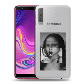 Силиконовый противоударный чехол на Samsung Galaxy A7 (2018) с принтом Мона Лиза Силиконовый противоударный чехол на Samsung Galaxy A7 (2018) с принтом Мона Лиза