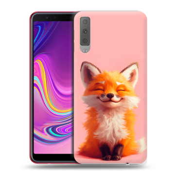Силиконовый противоударный чехол на Samsung Galaxy A7 (2018) с принтом милая лиса Силиконовый противоударный чехол на Samsung Galaxy A7 (2018) с принтом милая лиса