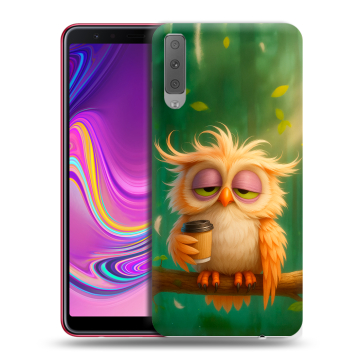 Силиконовый противоударный чехол на Samsung Galaxy A7 (2018) с принтом сова Силиконовый противоударный чехол на Samsung Galaxy A7 (2018) с принтом сова