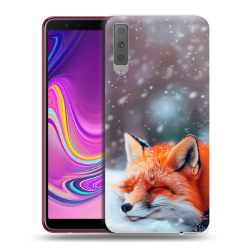 Силиконовый противоударный чехол на Samsung Galaxy A7 (2018) с принтом лиса Силиконовый противоударный чехол на Samsung Galaxy A7 (2018) с принтом лиса