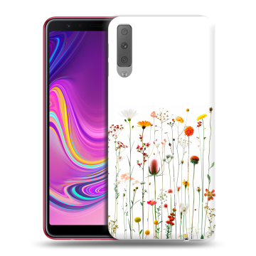Силиконовый противоударный чехол на Samsung Galaxy A7 (2018) с принтом цветы Силиконовый противоударный чехол на Samsung Galaxy A7 (2018) с принтом цветы