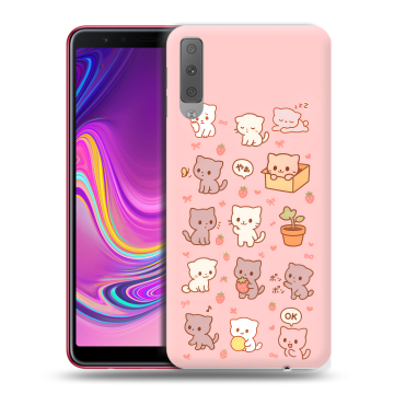 Силиконовый противоударный чехол на Samsung Galaxy A7 (2018) с принтом Hello Kitty Хелоу Кити Силиконовый противоударный чехол на Samsung Galaxy A7 (2018) с принтом Hello Kitty Хелоу Кити