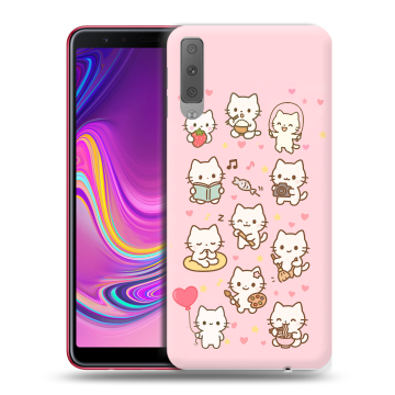 Силиконовый противоударный чехол на Samsung Galaxy A7 (2018) с принтом Hello Kitty Хелоу Кити Силиконовый противоударный чехол на Samsung Galaxy A7 (2018) с принтом Hello Kitty Хелоу Кити