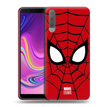 Силиконовый противоударный чехол на Samsung Galaxy A7 (2018) с принтом человек паук spiderman Силиконовый противоударный чехол на Samsung Galaxy A7 (2018) с принтом человек паук spiderman