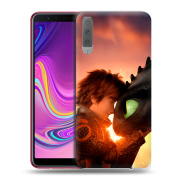 Силиконовый противоударный чехол на Samsung Galaxy A7 (2018) с принтом Как приручить дракона Силиконовый противоударный чехол на Samsung Galaxy A7 (2018) с принтом Как приручить дракона