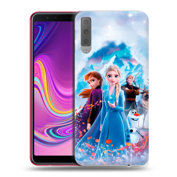 Силиконовый противоударный чехол на Samsung Galaxy A7 (2018) с принтом Холодное сердце Frozen Силиконовый противоударный чехол на Samsung Galaxy A7 (2018) с принтом Холодное сердце Frozen