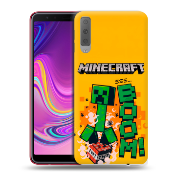 Силиконовый противоударный чехол на Samsung Galaxy A7 (2018) с принтом Майнкрафт Minecraft Силиконовый противоударный чехол на Samsung Galaxy A7 (2018) с принтом Майнкрафт Minecraft