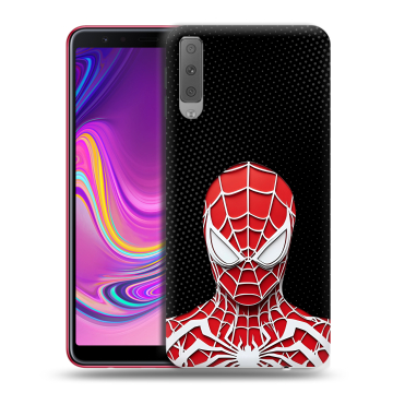 Силиконовый противоударный чехол на Samsung Galaxy A7 (2018) с принтом человек паук spiderman Силиконовый противоударный чехол на Samsung Galaxy A7 (2018) с принтом человек паук spiderman