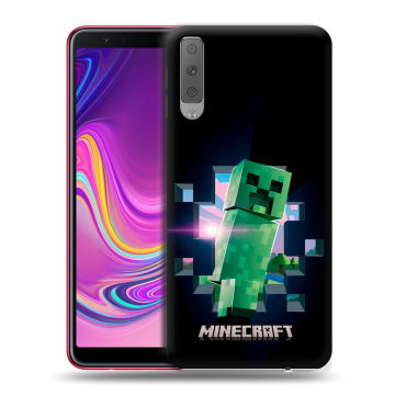 Силиконовый противоударный чехол на Samsung Galaxy A7 (2018) с принтом Майнкрафт Minecraft Силиконовый противоударный чехол на Samsung Galaxy A7 (2018) с принтом Майнкрафт Minecraft