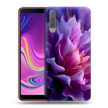 Силиконовый противоударный чехол на Samsung Galaxy A7 (2018) с принтом женский цветы Силиконовый противоударный чехол на Samsung Galaxy A7 (2018) с принтом женский цветы