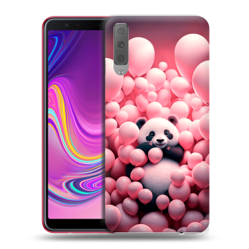 Силиконовый противоударный чехол на Samsung Galaxy A7 (2018) с принтом Панда Силиконовый противоударный чехол на Samsung Galaxy A7 (2018) с принтом Панда