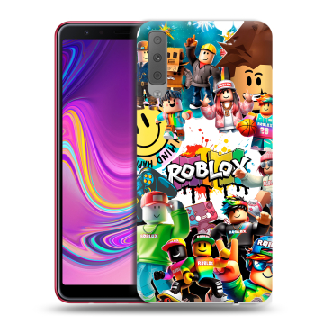 Силиконовый противоударный чехол на Samsung Galaxy A7 (2018) с принтом Roblox Роблокс Силиконовый противоударный чехол на Samsung Galaxy A7 (2018) с принтом Roblox Роблокс