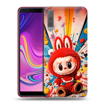Силиконовый противоударный чехол на Samsung Galaxy A7 (2018) с принтом Labubu Лабубу Силиконовый противоударный чехол на Samsung Galaxy A7 (2018) с принтом Labubu Лабубу