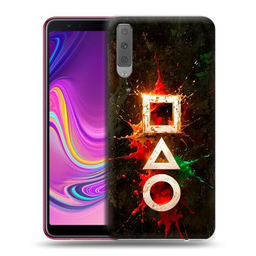 Силиконовый противоударный чехол на Samsung Galaxy A7 (2018) с принтом Squid Game Игра кальмара Силиконовый противоударный чехол на Samsung Galaxy A7 (2018) с принтом Squid Game Игра кальмара