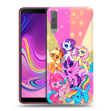 Силиконовый противоударный чехол на Samsung Galaxy A7 (2018) с принтом My little pony Дружба чудо Силиконовый противоударный чехол на Samsung Galaxy A7 (2018) с принтом My little pony Дружба чудо