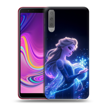 Силиконовый противоударный чехол на Samsung Galaxy A7 (2018) с принтом Холодное сердце Frozen Силиконовый противоударный чехол на Samsung Galaxy A7 (2018) с принтом Холодное сердце Frozen