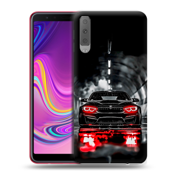 Силиконовый противоударный чехол на Samsung Galaxy A7 (2018) с принтом BMW БМВ Силиконовый противоударный чехол на Samsung Galaxy A7 (2018) с принтом BMW БМВ