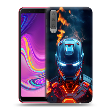 Силиконовый противоударный чехол на Samsung Galaxy A7 (2018) с принтом IronMan Железный человек Силиконовый противоударный чехол на Samsung Galaxy A7 (2018) с принтом IronMan Железный человек