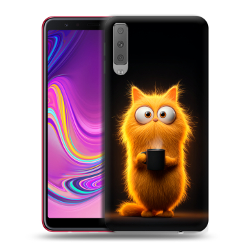 Силиконовый противоударный чехол на Samsung Galaxy A7 (2018) с принтом Смешной кот Силиконовый противоударный чехол на Samsung Galaxy A7 (2018) с принтом Смешной кот